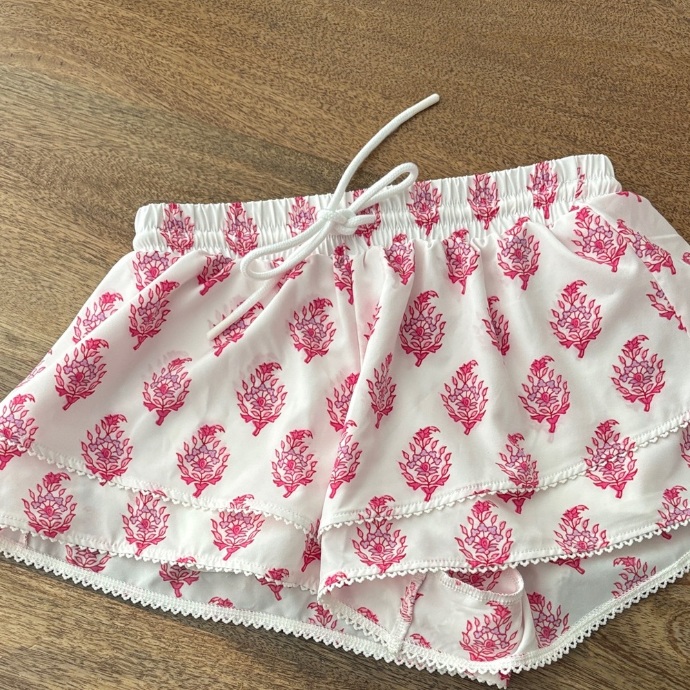 Target Roller Rabbit White Shorts with Pink Floral Print